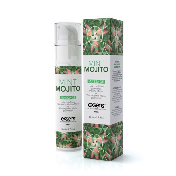 Huile de Massage Chauffante Gourmande Menthe Mojito par Exsens