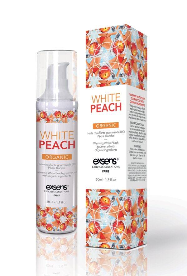 Huile de Massage Chauffante Gourmande BIO Pêche Blanche