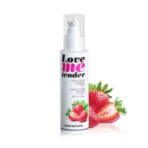 huile de massage gourmande Fraise, de Love To Love